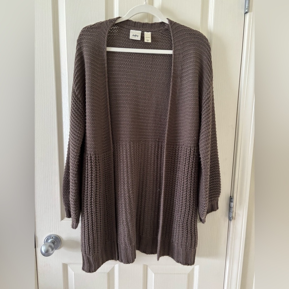 Daytrip Chocolate Open-Front Cardigan